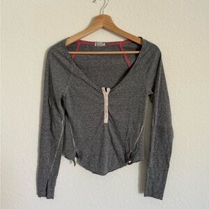 Free People Intimately Grey Long Sleeves Top